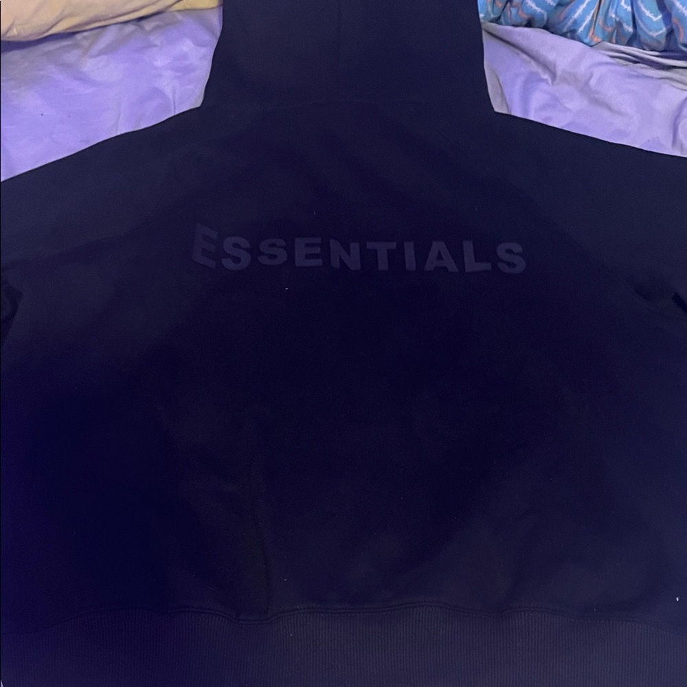 Essentials Midnight Black Zip-Up Hoodie